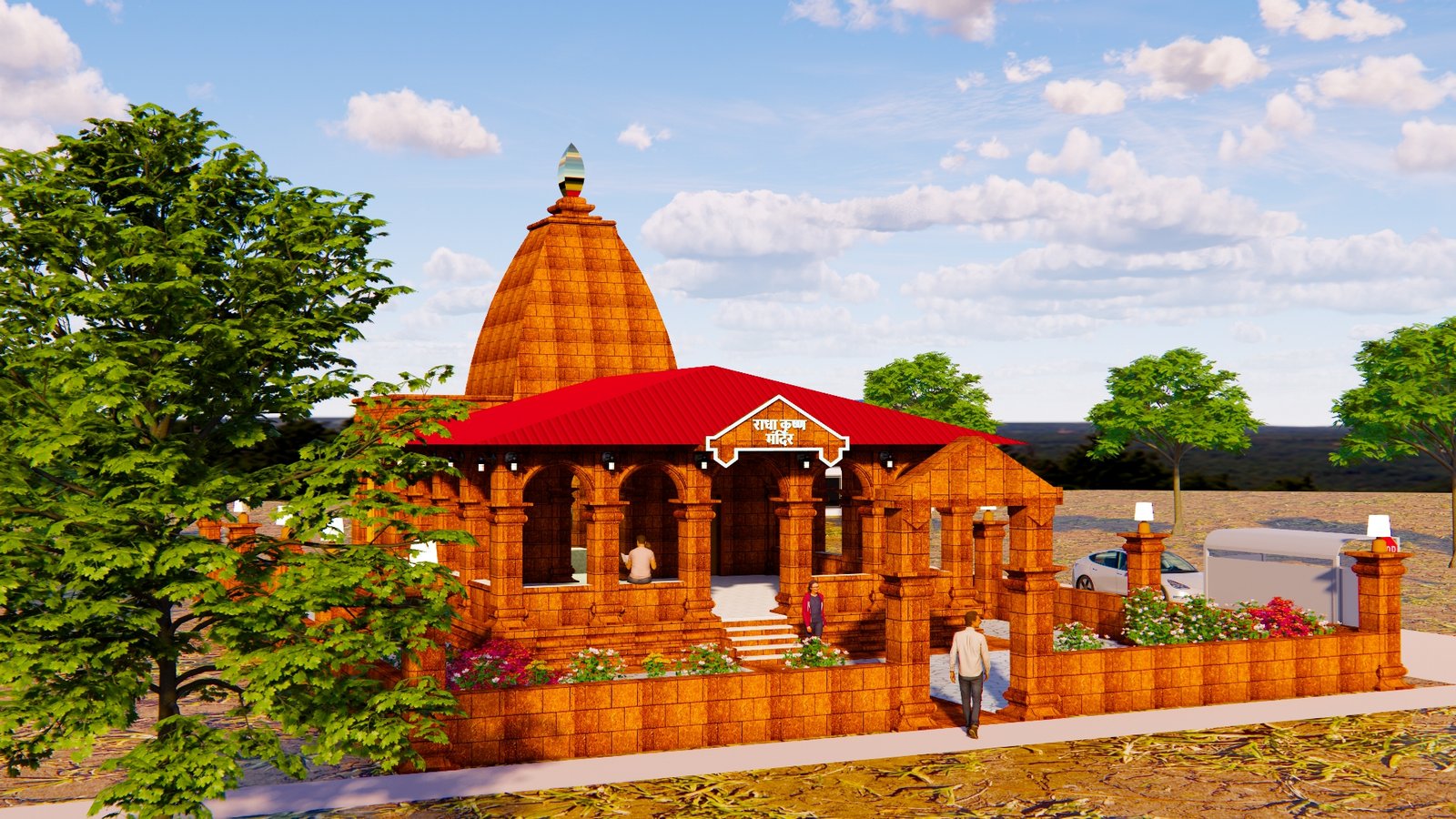 Krishna Temple Revit Model | Traditional Indian Architecture | 3D, Plans & Sections